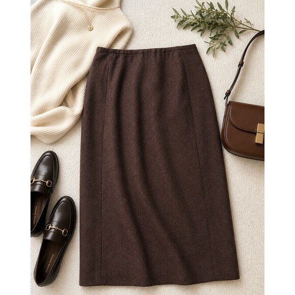 Banana Republic Dresses & Skirts - Banana Republic Wool Skirt Womens 6 Brown Midi Pencil Lined Straight Career